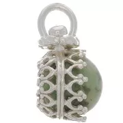 925 Sterling Silver Round swivel crown pendant - for 8mm beads x1 